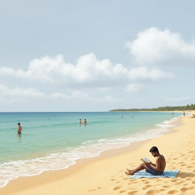 Real estate agent discussing property with a client in a modern office, showing a presentation on a tablet