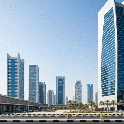 Modern cityscape of Sharjah with new developments, reflecting investment growth