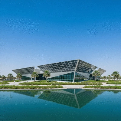 Modern architectural design of a sustainable building in UAE, reflecting Expo 2020's legacy