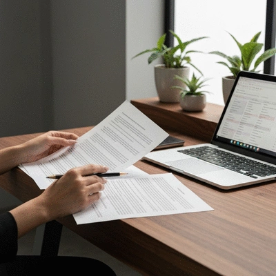 Close-up of a person reviewing financial documents and a calculator, representing tax planning strategies