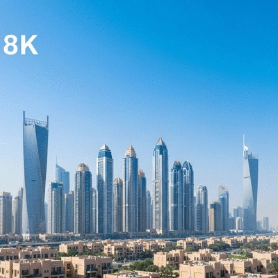 Modern skyline of Dubai with luxury residential buildings